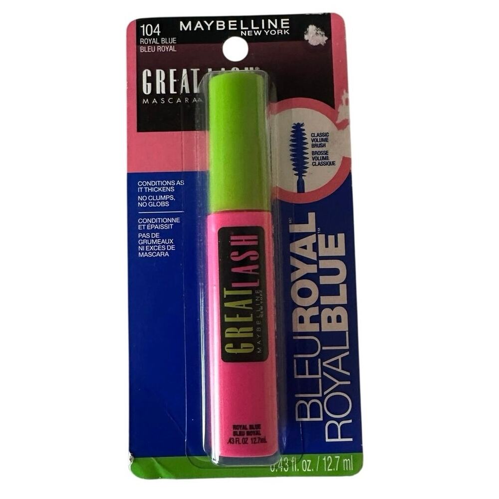 Maybelline New In Package Great Lash Washable Mascara 104 Royal Blue